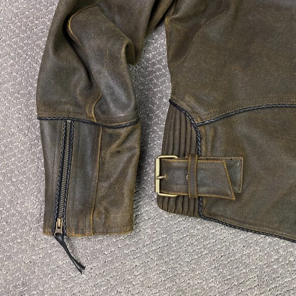 Harley Davidson Billings Leather Jacket Men's XL Brown Distressed Motorcycle - Picture 5 of 16